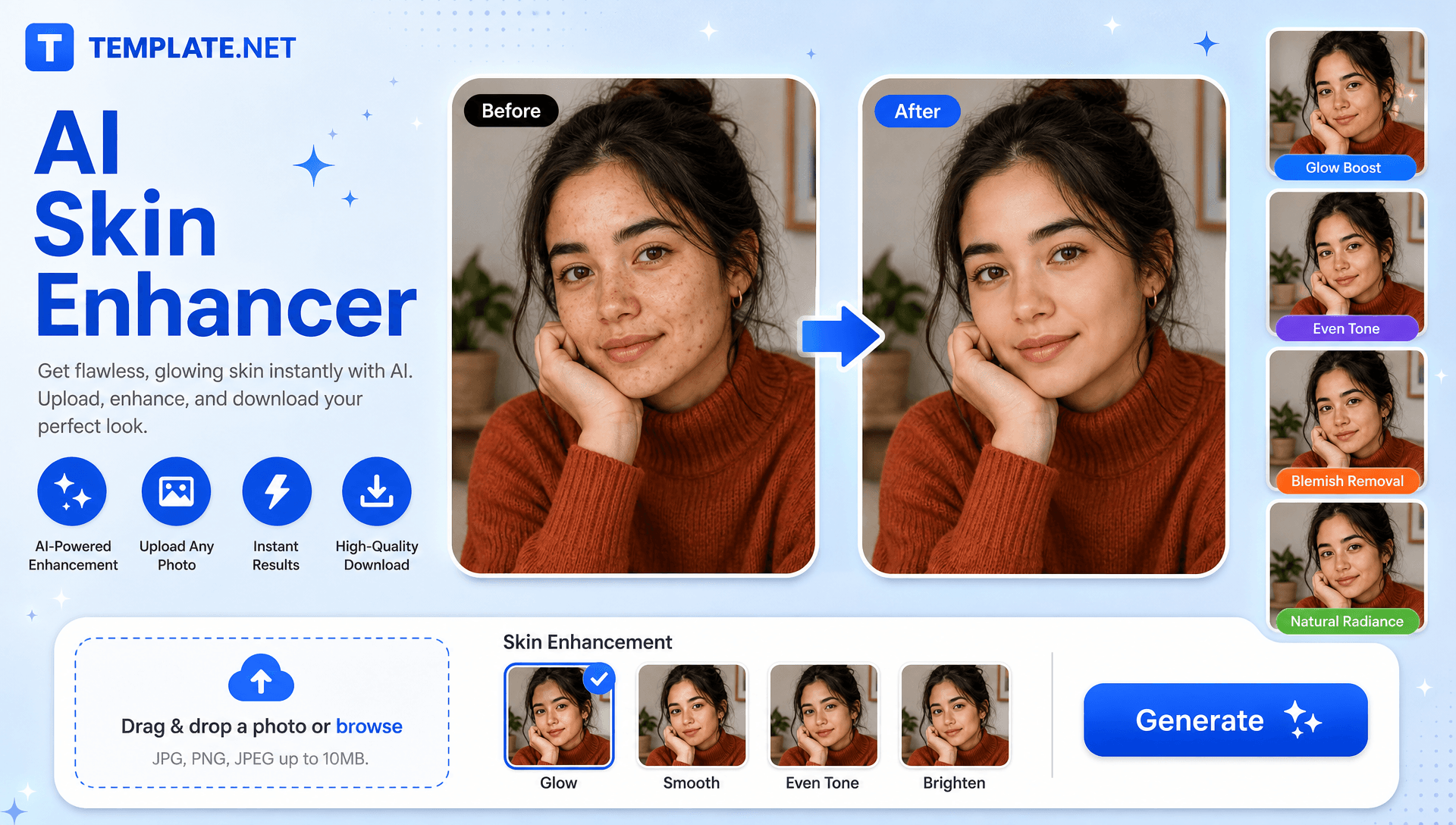 Free AI Skin Enhancer – Reveal Your Natural Glow | AI Skin Retouching Tool